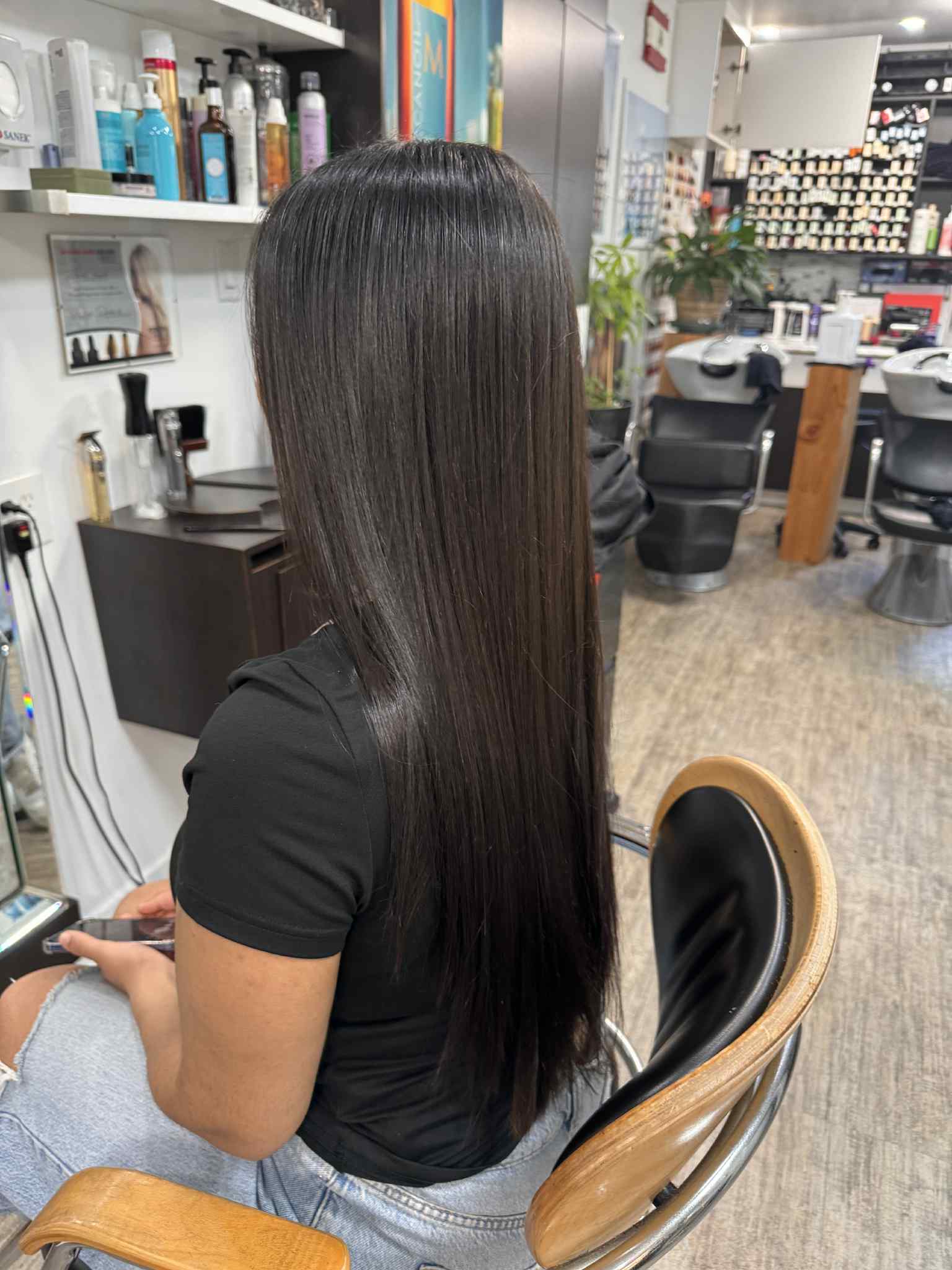 Smooth dark hair transformation