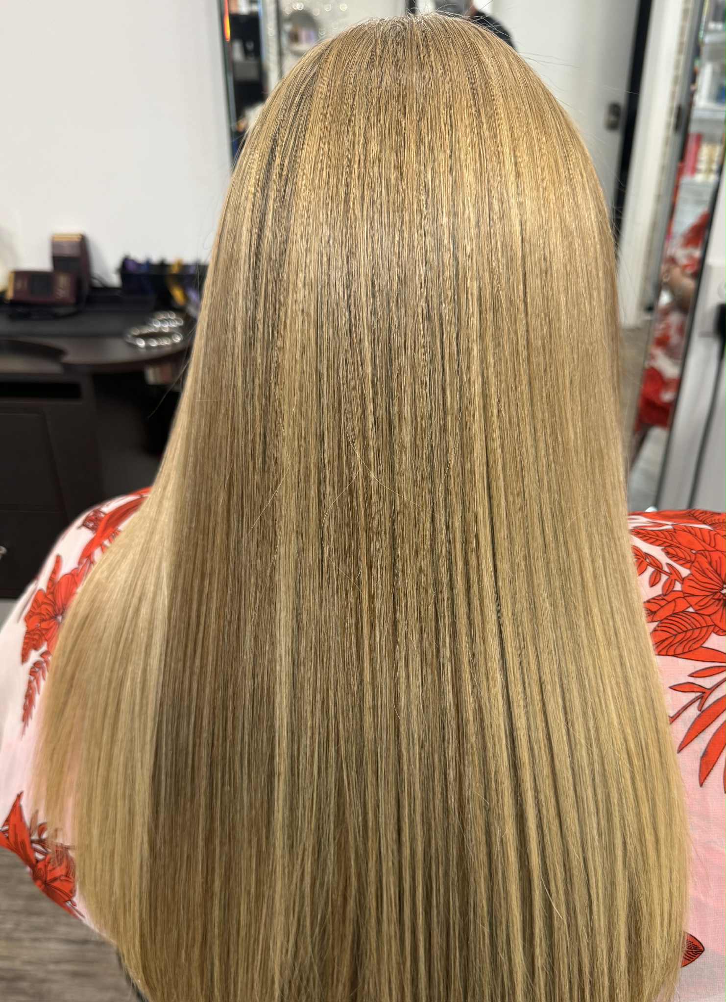Blonde smooth hair result